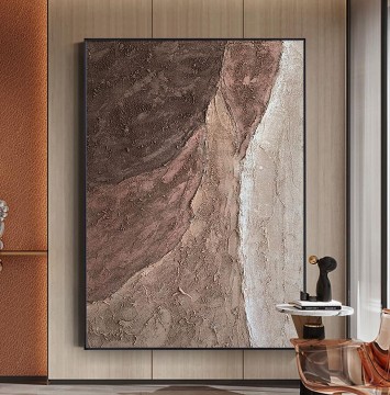 Playa arena marrón ola abstracto 15 arte de pared textura minimalista Pinturas al óleo